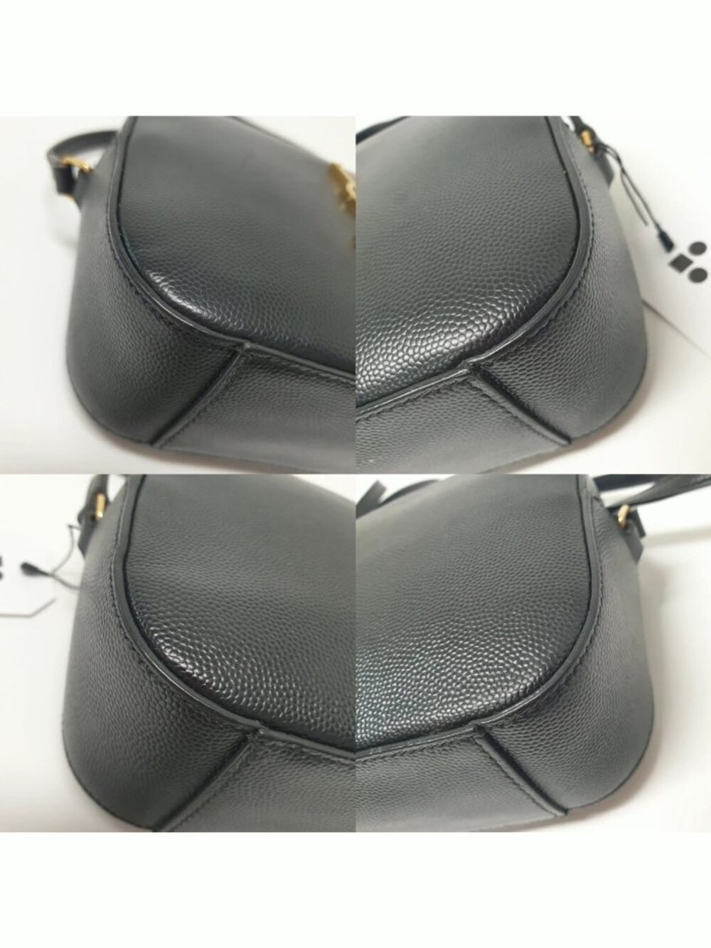 Authentic YSL Saint Laurent Lou Camera Bag Black Leather Gold Logo Crossbody - Picture 6 of 11